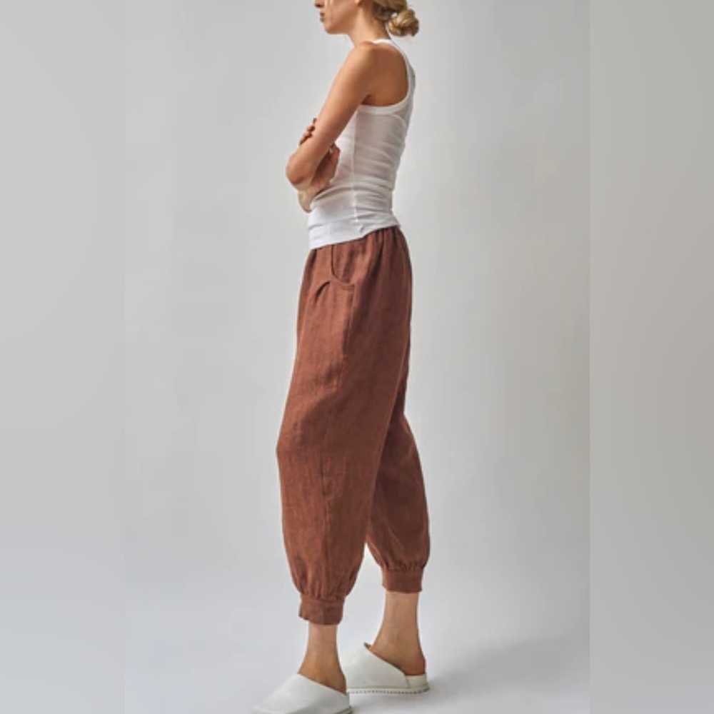 No.6 Store Ziggy Linen Pants in Rust, size 3/L